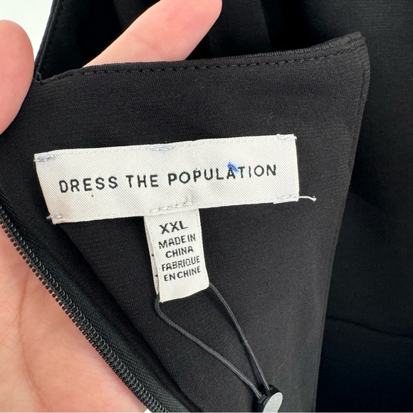 New! Dress The Population Raquel Silky Rouched Bodycon Midi Dress Size XXL - Picture 6 of 13